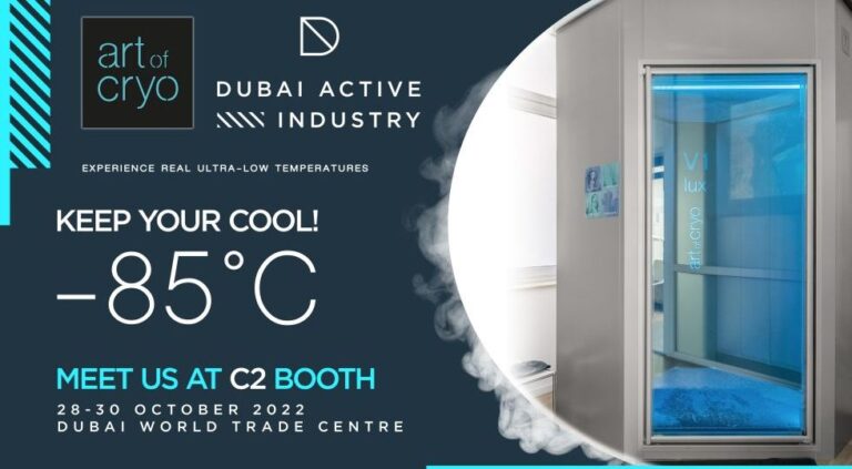 Kältekammer Dubai: Kältekammer-Hersteller Art of Cryo auf der Dubai Active Industry